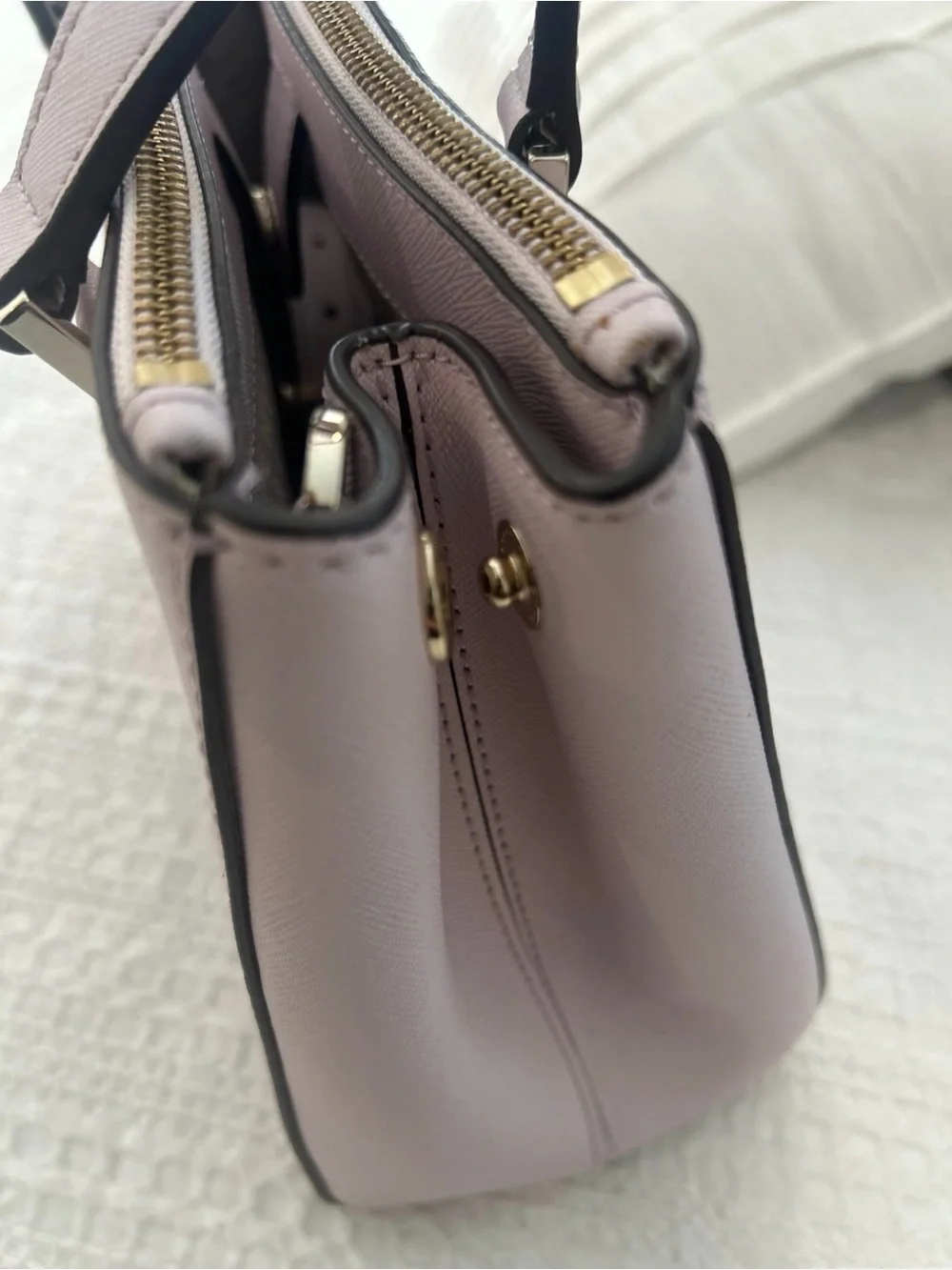 kate spade Pale Pink Structured Satchel with Gold Hardware